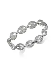 Bloomingdale's Fine Collection Diamond Pave Unisex Mariner Link Bracelet in 14K White Gold, 2.0 ct. t. w.