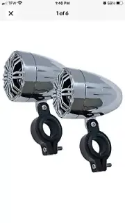 Marine Chrome Speakers 2.25 Inch Waterproof Powersports Utv Atv Boat Bike Jeep