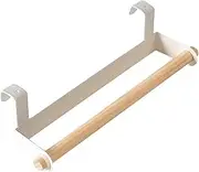 Wood Bath Towel Rack Kitchen Storage Over Cabinet Towel Bar Bathroom Shelves Hang on Inside or Outside of Doors Towel Holder Rustproof Iron Towel Shelf White One Size