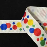 Offray Polka Dot Grosgrain Ribbon 7/8" Multicolors 10 yds (9.1 Meters) USA RB15