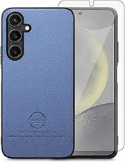 [Asuwish] Mobile Phone Case for Samsung Galaxy S24 5G Case with Tempered Glass Screen Protector Glass Leather S 24 24S S24 Case Mobile Phone Cases Protective Glass Tempered Glass Screen Protector Phone