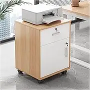 Filing Cabinet Wood File Cabinet, Mobile Filing Storage File Folder Organizer Cabinet with Wheel Lockable Casters, Multifunction Printer Stand, 1-Drawer, 14.1"D X 15.7"W X 19.6"H File Storage Cabinets