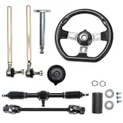270mm Steering Wheel Parts Go Kart ATV 440mm Tie Rod Rack Adjustable Shaft Kit