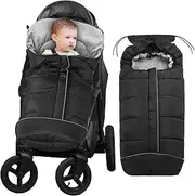 ZONSUSE Foot muff for prams Winter, Baby Foot muff for Buggy with Hood with Drawstring, Foot muff pram Baby with Zip, Removable and Machine Washable, for prams