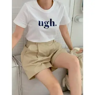 【好好】UGH阿印花短版T恤(女裝 現貨 夏季 短袖上衣 短版 棉質 正韓 韓製 KR3007)