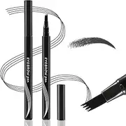 Boobeen Waterproof Eyebrow Pen-Micro Tip Eyebrow Pencil, Liquid Eyebrow Fork Tip Pen, Creates Natural 3D Eyebrow Hair, Long Lasting