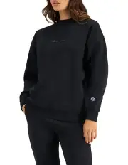 Champion Script Tonal Crew Sweater in Black