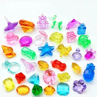【點悅家】兒童寶石玩具 藏寶箱 水晶寶石 綜合寶石 彩色寶石 七彩寶石 公主女孩玩具 壓克力塑料水晶石 B33