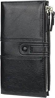 [SKUZA] Wallet,Card Bag,Women Fashion Wallets Long Leather Card Holder Classic Female Purse Zipper Wallet for Women (Black) (Color : Black)