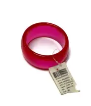 Shocking Pink Chunky Lucite Bangle Size Small AB