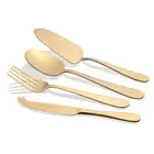 4pc Stanley Rogers Albany Stainless Steel Hostess Utensil Set Champagne Gold