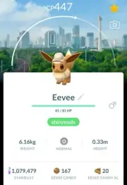 Pokémon Go Nonshiny Eevee Safari Hat Jakarta BG Trade! *See Description*