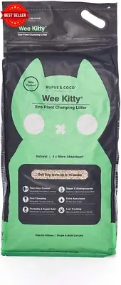 Wee Kitty Eco Plant Clumping Cat Litter Flushable Biodegradable Tofu 9kg Bag