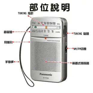 Panasonic國際牌 RF-P50D(同RF-P50) AM/FM二波段口袋型收音機 口袋收音機 廣播收音機 附耳機