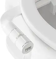 Pure for Men Bidet Toilet Seat Attachment for Home | Dual Self-Cleaning Nozzle (Frontal & Rear Back), Non-Electric Sprayer, Adjustable Water Pressure & Easy to Use | Sleek & Minimalist Design (White)