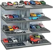 Car Garage Protective Organizer Scene 1/64 Parking Lot Toy Car Model Storage Rack Display Cabinet Room Decor Xmas Gift Toys Simulation Parking lot Mode(No lamp dust Cover)