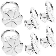 GLSTOY 3 Pairs Adjustable Earring Backs for Heavy Earrings Secure Flower Shaped Lifters to Prevent Droopy Ears for Studs Silver Color