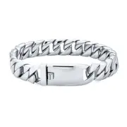 Miami Cuban Chain Link Bracelet for Men Silver Gold