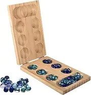 Wooden Mancala Board Game Set，Portable and Educational Two Player Strategy Game for Family Fun and Relaxation Training Chess