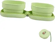 HOLIDYOYO Pet Folding Bowl Dog Bowl Pet Water Dish Silicone Plate for Dog Food Grade Silicone Green