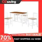 bar table set 4 chairs brown white MDF rustic 108x60x91cm comfortable 5234