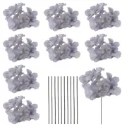 10 Sets Artificial Hydrangea Flower Heads with Stems for Bouquet,Dark Gray