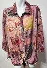 Cynthia Rowley Women 2X Top Shirt Blouse Pink Mauve Tie Knot Front New NWT