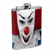 Scary Clowns D1 Flask 8oz Stainless Steel Hip Drinking Whiskey