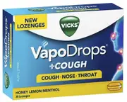 Vicks VapoDrops + Cough Honey Lemon Menthol 36 Lozenges
