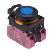 IDEC CW Series Blue 24V illuminated Momentary Flush Push Button Switch 2NC IP65