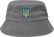 [Generic] Ukraine Coat of Arms Bucket Hat Ukraine National Emblem Cowboy Denim Fisherman Hat Ukrainians Sun Cap