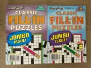 Lot of 2 Penny Press Classic Fill-Ins Puzzle Books Easy-Hard 114/Book N54