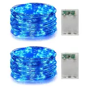 1/2 Pack Battery Operated Christmas String Lights Indoor LED Fairy Lights for Party-Blue