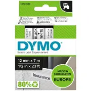 DYMO D1 Label Tape 12mm x 7m Black on White