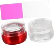 Vaguelly 2 Sets Nail Art Silicone Stampers Manicure Tools with Scraper Boards for DIY Nail Design Soft Jelly Surface for Easy Stamping Custom Patterns for Professional Use