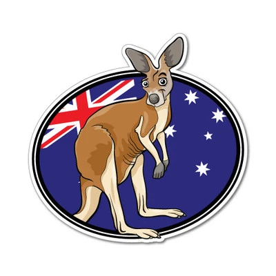 Kangaroo With Flag Sticker Aussie Car Flag 4x4 Funny Ute #5631EN