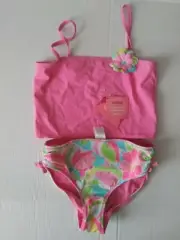 New Gymboree Palm Springs Girls Tankini Pink Floral Bathing Suit Reversible 12