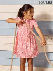 Joules Isabella Pink Printed Short Sleeve Shirt Dress (AD5510) | $67 - $74