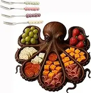 Octopus Charcuterie Tray Large, Octopus Funny Charcuterie Board, Unique Serving Tray Board for Cheese Meats Fruit, for Cheese Meats & Fruit, Home Kitchen Decoration(Style A)