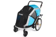 FITTOO Dog Bike Trailer, 2-in-1 Foldable Tow Behind Bike Pet Pram Large