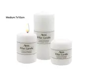 bulk 36 Unscented White Pillar Candle Tapered 7x10cm