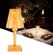 LED Crystal Table Lamp Transparent Prism Dimmable Table Lamp Orange
