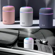 USB Car Air Purifier Diffuser Aroma Oil Humidifier Mist Led Night Home Relax