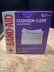 NIB Gauze Pads Band-Aid Cushion-Care 25 Medium Pads