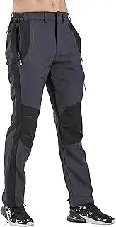 [Gash Hao] Men's Snow Ski Pants Waterproof Insulated Snowboard Pants Breathable Mesh Fleece Lined Zipper Bottom Ankle