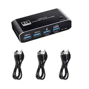 Dual-port HDMI 2.1 KVM Switch 2X1 4K 120Hz 4 Port USB 3.0 8K 60Hz With Hotkey t