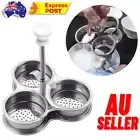 3 Cell Stainless Steel Egg Poacher-Poaching Pan Steamer Eggs Boiler Cooking MoCE