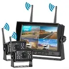 Digital Wireless 7"QUAD Monitor 2x Reversing Camera 12-24v For Caravan Truck RV