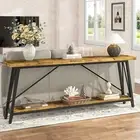 Extra Long Sofa Table 180 Cm, Industrial Entry Console Table for Hallway, Entryw