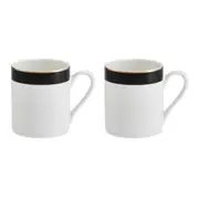 4pc Mikasa Luxe Deco Kitchen China Mug Tableware Dining Printed Set, 380ml